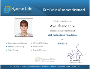 Certificate of Web Development